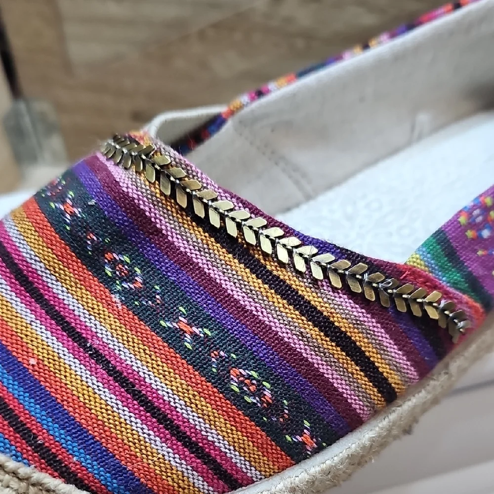 Roxy Sz 8 Flamenco J Wmn Multicolor‎ Espadrilles Slip On Shoes #512